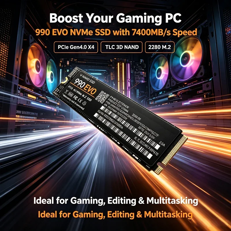 قرص SSD من نوع M.2 NVMe 990 EV - مراجعة Pc Gaming Ps5 وسعره