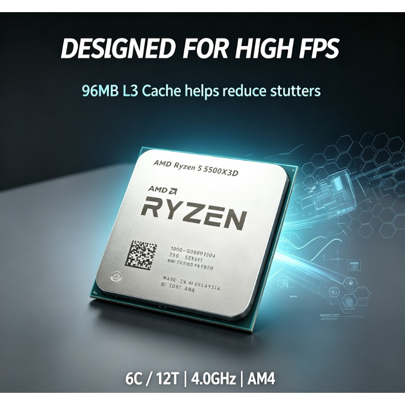 معالج AMD Ryzen 5 5500X3D لجها - مراجعة Pc Gaming Ryzen 5 وسعره