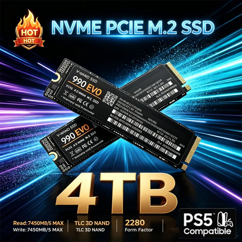 قرص SSD من نوع M.2 NVMe 990 EV - مراجعة Pc Gaming Ps5 وسعره