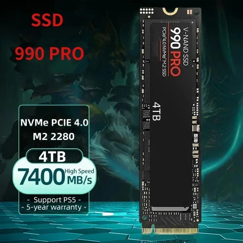قرص SSD أصلي 990 PRO NVMe M.2  - مراجعة Pc Gaming Ps5 وسعره